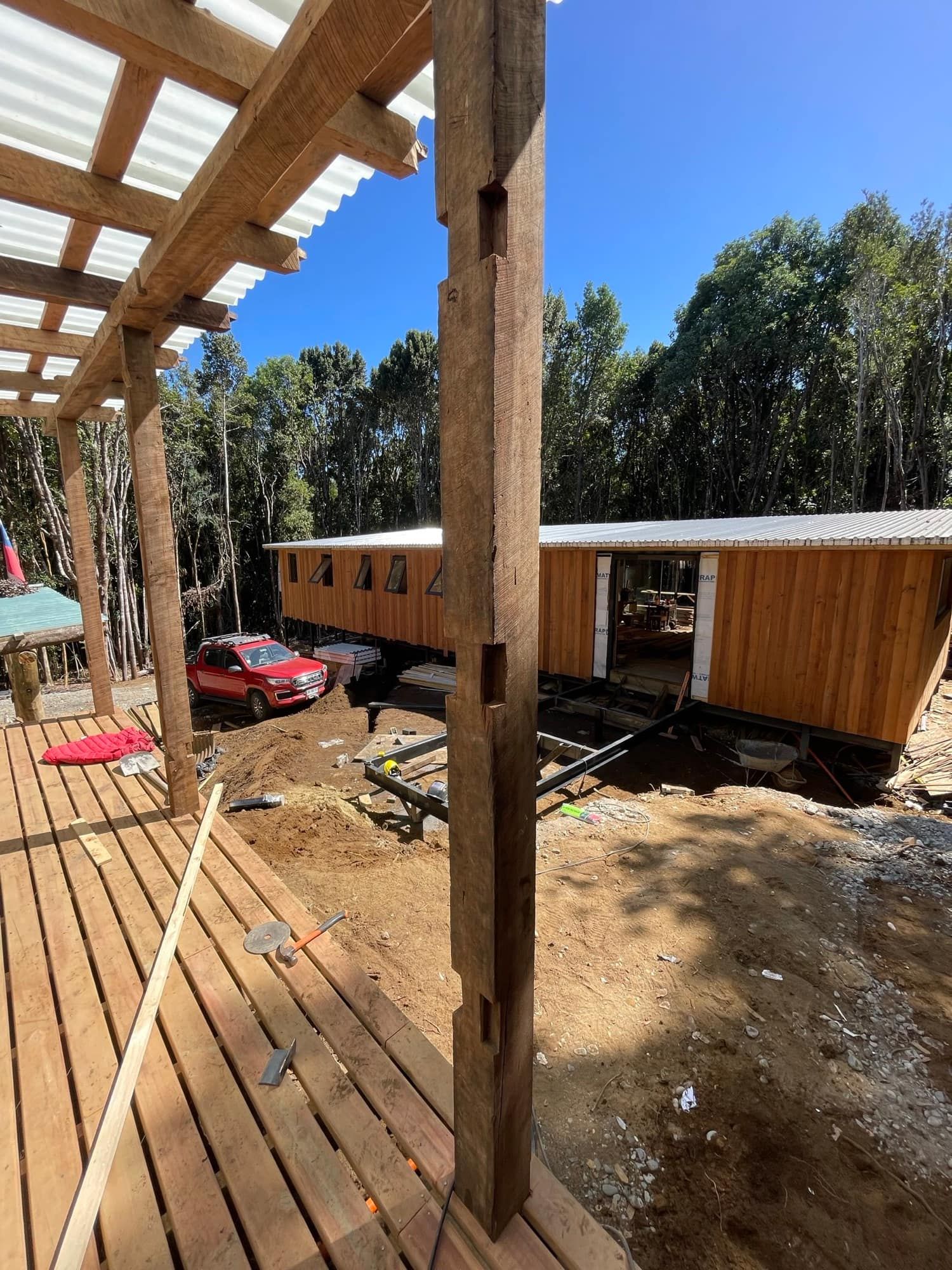 El volumen de la casa en plena construcción